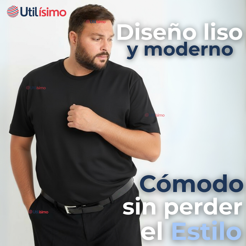 Polera Camiseta 100% Algodón Premium Manga Corta Básico Negro Hombre