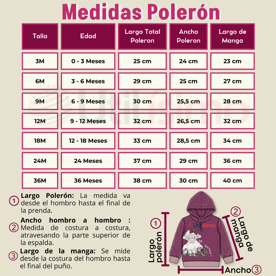 Conjunto 2 Piezas Buzo Pantalón Y Polerón Con Capucha De Algodón Morado Bebé Niña