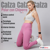 Calza Polar Con Chiporro Térmica Mujer Elasticada Pink
