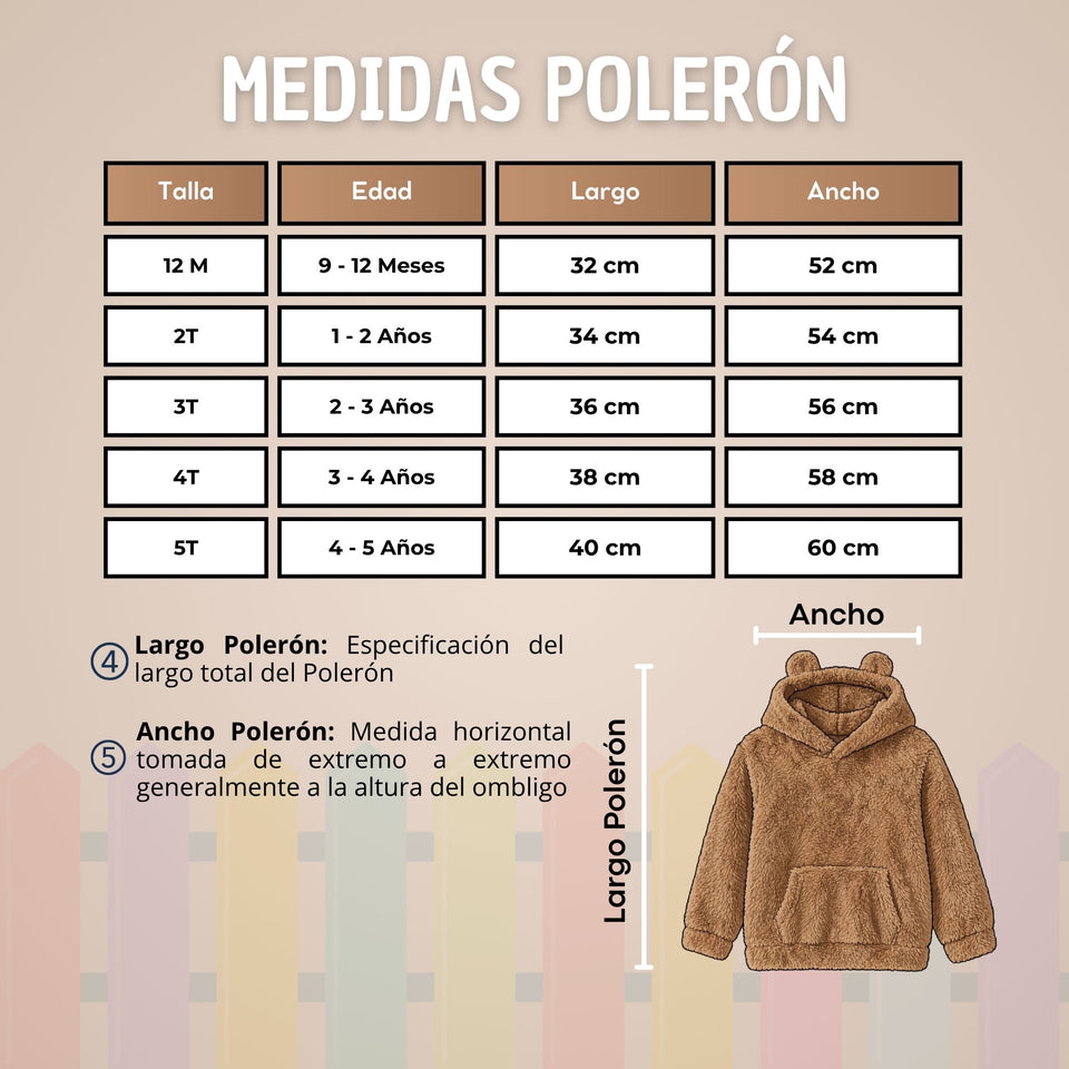 Buzo Polerón Conjunto Polar Niño Con Capucha Unicolor Café