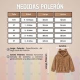 Buzo Polerón Conjunto Polar Niño Con Capucha Unicolor Café