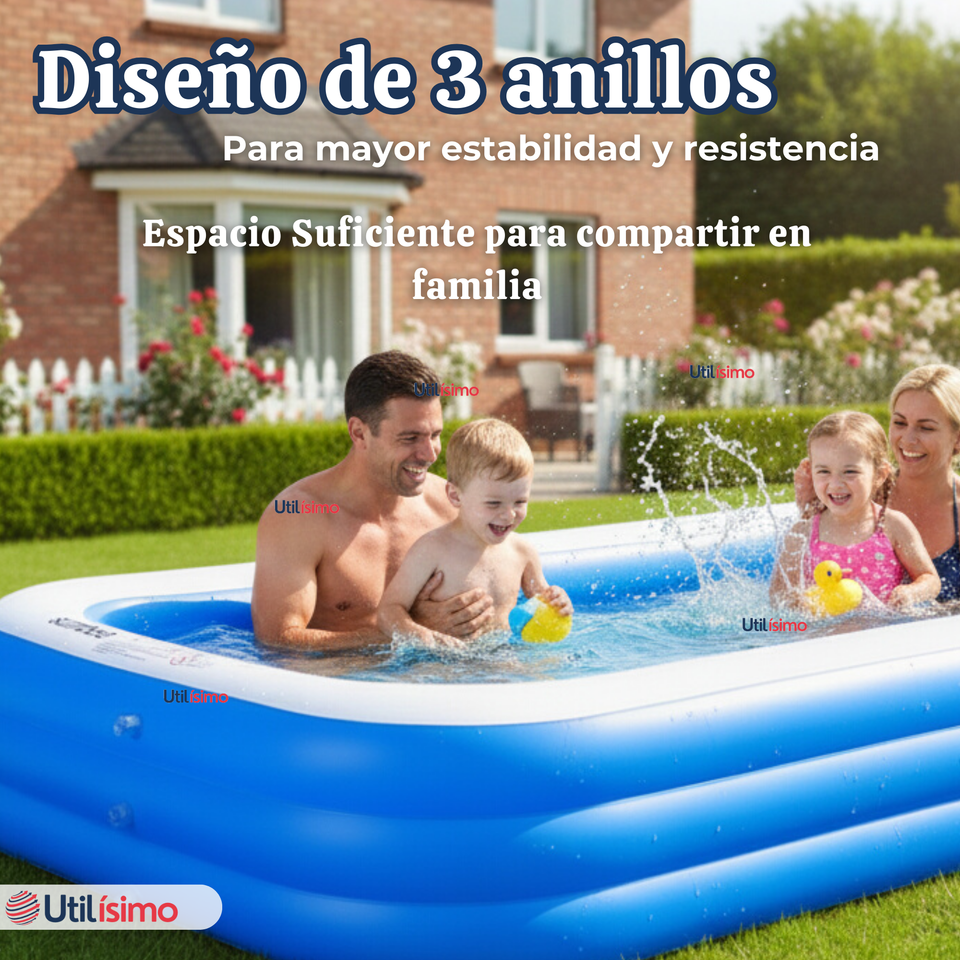 Piscina Inflable Rectangular 260x170x60 CM Color Azul