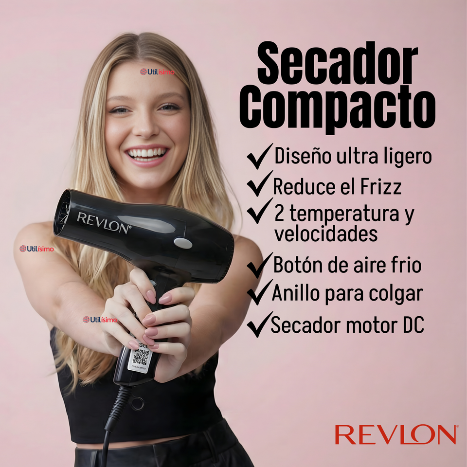 Secador De Cabello Revlon Compacto RVDR5260BLA2 1875W Negro
