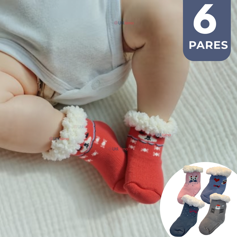 Pack 6 Calcetines de Chiporro Bebé Niña Antideslizante Colores Surtidos