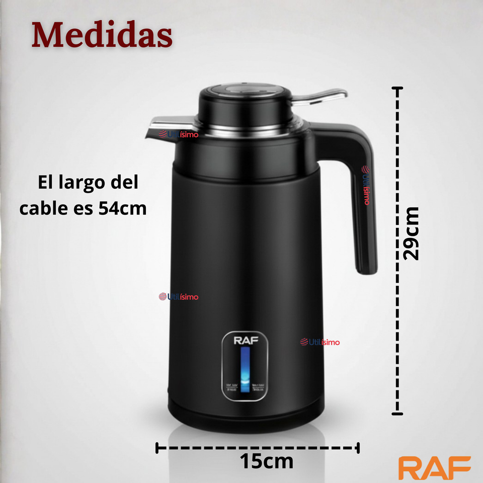 Termo Hervidor Eléctrico RAF 1360W 2 Litros Negro