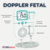 Monitor Fetal Doppler Latidos Fetales Corazón Bebé Blanco Azul