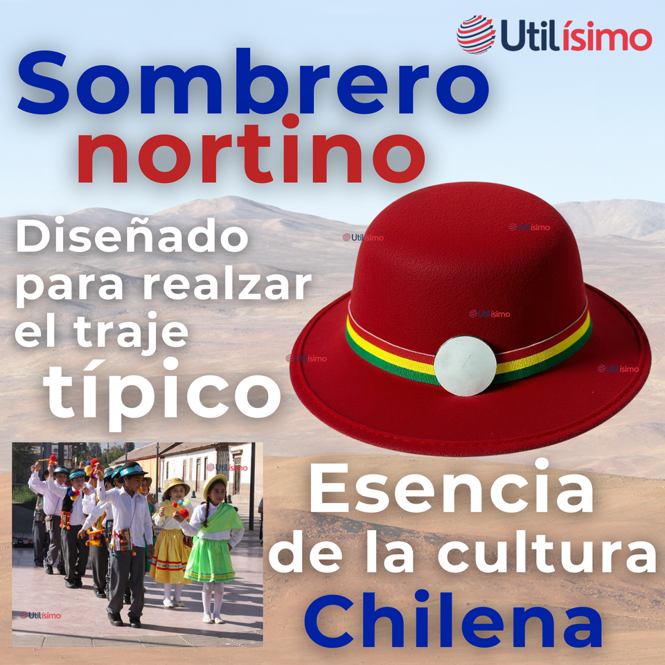 Sombrero Nortino Fiestas Patrias Gorro Niña Baile Danzas Rojo