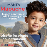 Poncho Manta Mapuche LANA GRUESO 85x55CM Fiestas Patrias