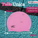 Gorro Gorra Natación Baño Silicona Color Rosado 3 Años En Adelante