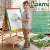 Pizarra Infantil 2 en 1 Tiza Plumon Magnética Estilo Montessori 64cm