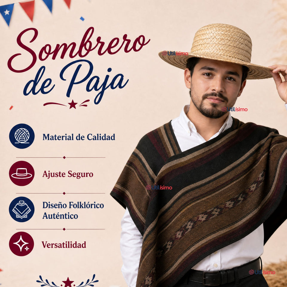 Sombrero Chupalla Huaso Tradicional Fiestas Patrias