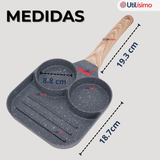Sartén de Aluminio Antiadherente 3 en 1 Para Huevos Panqueques Hamburguesas