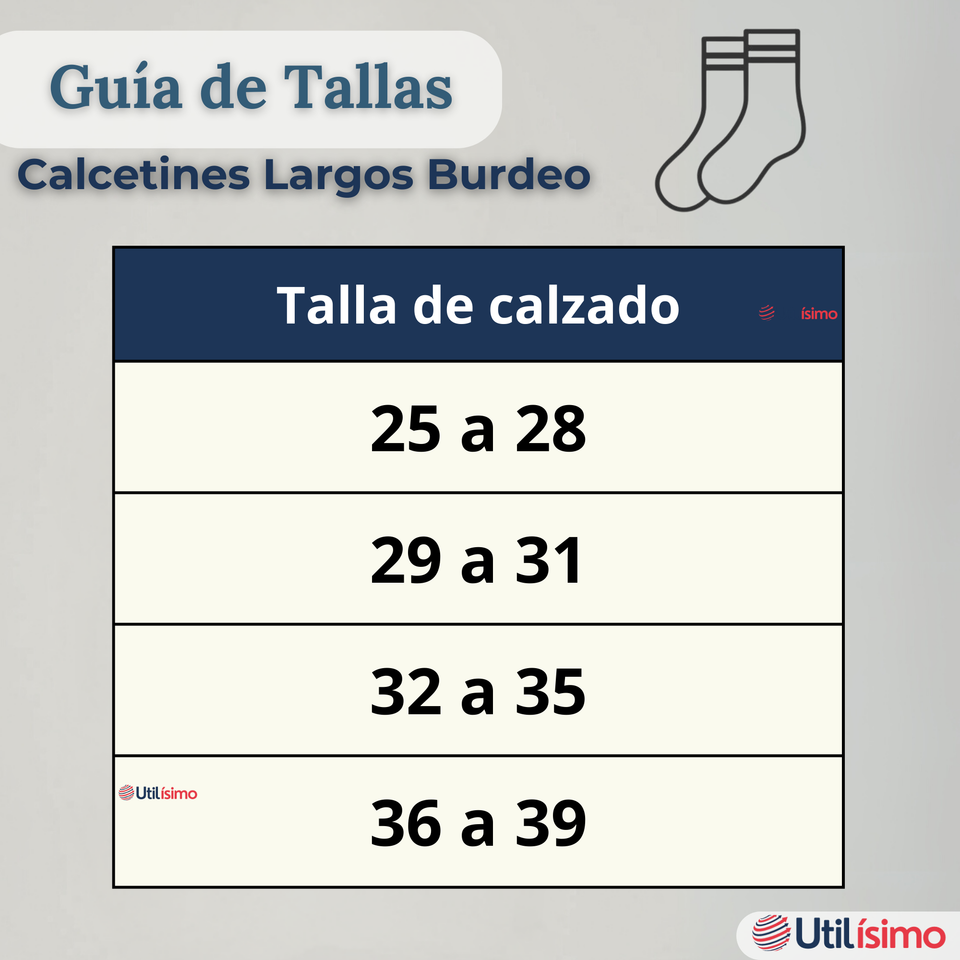 Pack 3 Calcetínes Escolares Largo Acrílico Burdeo Niñas Juvenil Color Vino