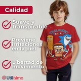 Polera Brainrots 100% Algodón Manga Corta Niño Tralalero Rojo