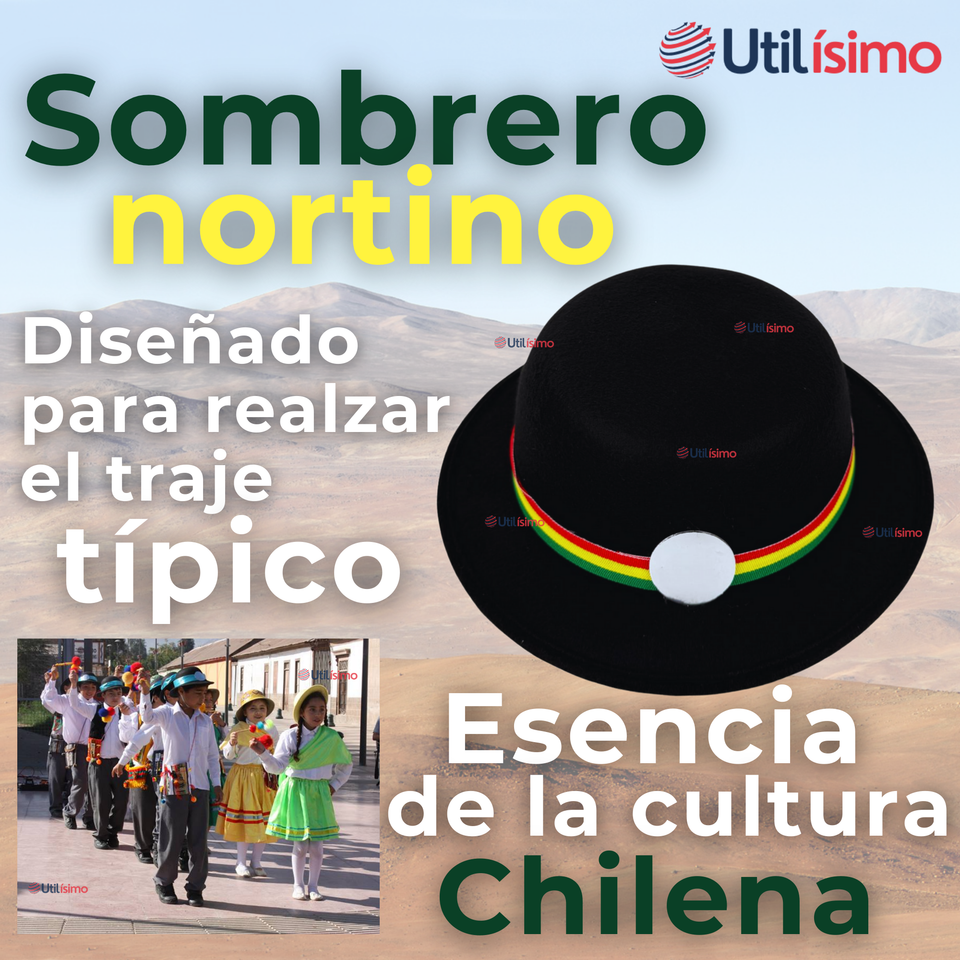Sombrero Nortino Fiestas Patrias Gorro Niña Baile Danzas Negro