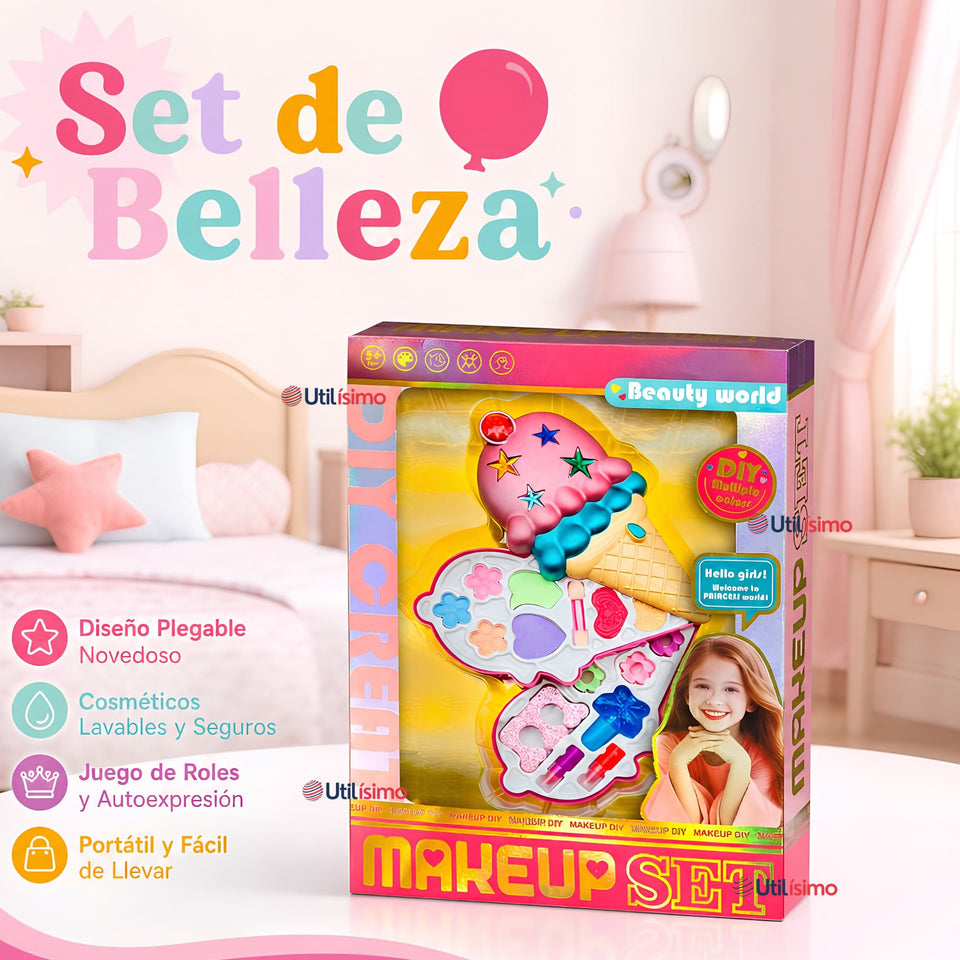 Juguete Set Maquillaje Manicura Infantil Diseño De Helado Niñas