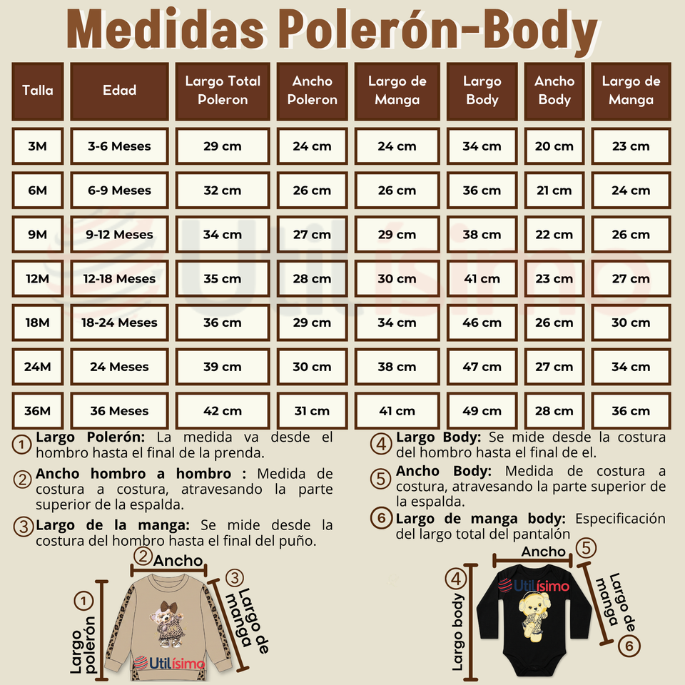 Conjunto 3 Piezas Buzo Pantalón Polerón Body De Algodón Beige Bebé Niña