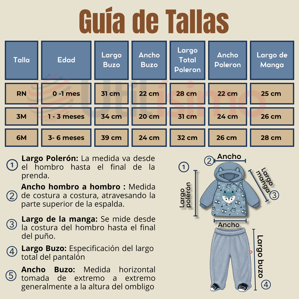 Conjunto Buzo Polerón Con Capucha Térmico Algodón 2 Piezas Niño Bebé