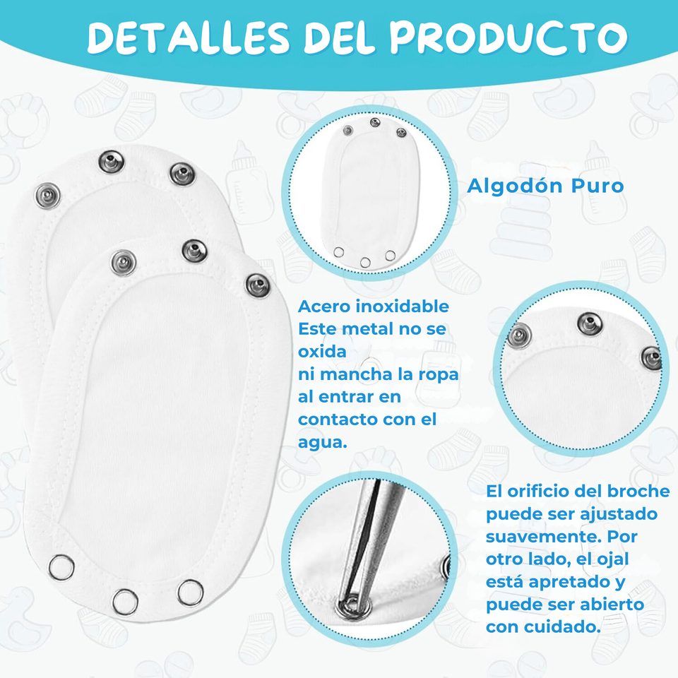 Pack 5 Unidades Extensor Body Bebé +Pack 5 Bodys Algodón Niña Sin Mangas Blanco Flores
