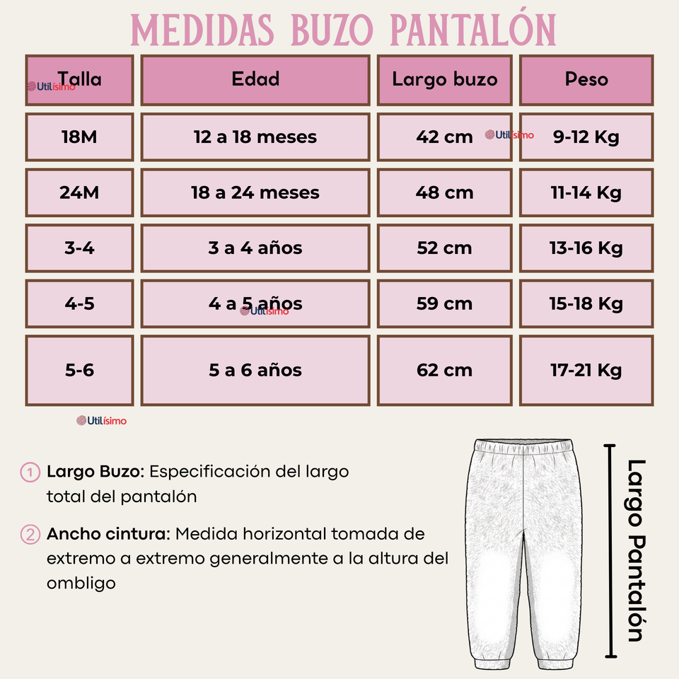 Conjunto 2 Piezas Buzo Polerón Pantalón Bebe Niña Poliéster Pink