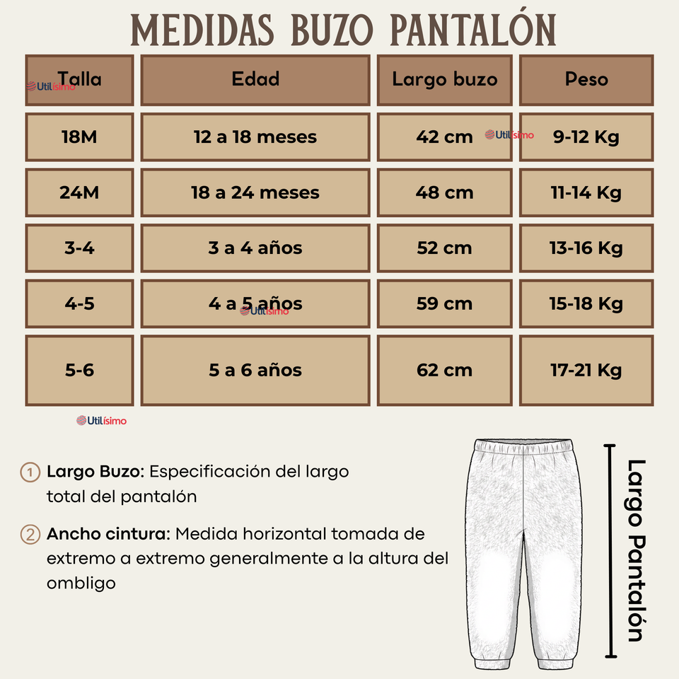 Conjunto 2 Piezas Buzo Polerón Pantalón Bebe Niño Poliéster Brown