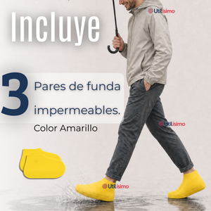 Pack 3 Pares Fundas Cubre Zapatos Amarillo Impermeable Surtidas Silicona Antideslizante