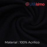 Guantes 18cm Lana Acrílica Adulto Unisex Liso Negro