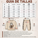 Conjunto 2 Piezas Polerón y Buzo 100% Algodón Tedmimak Bebé Niña Cat Print