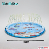 Alfombra De Agua Piscina A Chorros Cascada Niños Color Celeste 100 cm