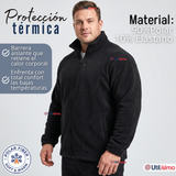 Polerón Térmico Micropolar Cuello Alto Hombre Negro Invierno