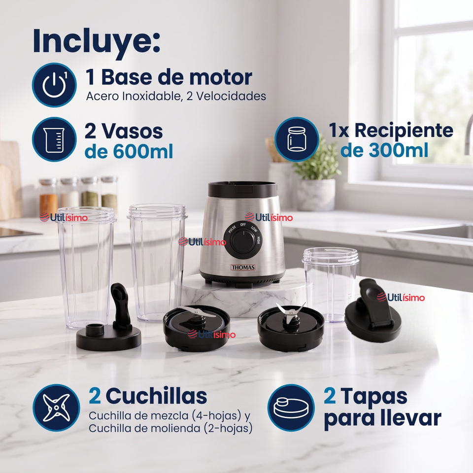 Licuadora Personal Blender Thomas Th-300pb 600 Ml Con accesorios