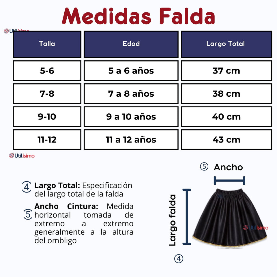 Traje Tirana Diablada Negro 3 Piezas Niña Baile Típico Fiestas Patrias