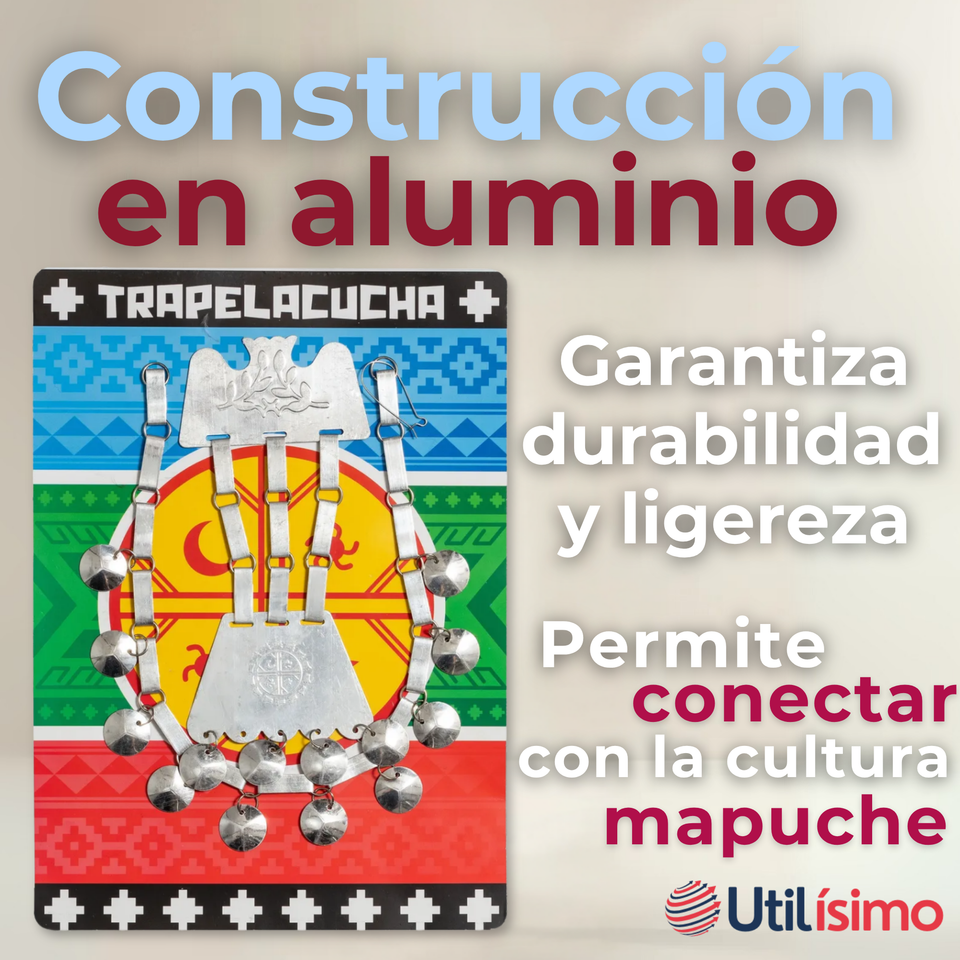 Collar Trapelacucha Mapuche Machi Aluminio Fiestas Patrias
