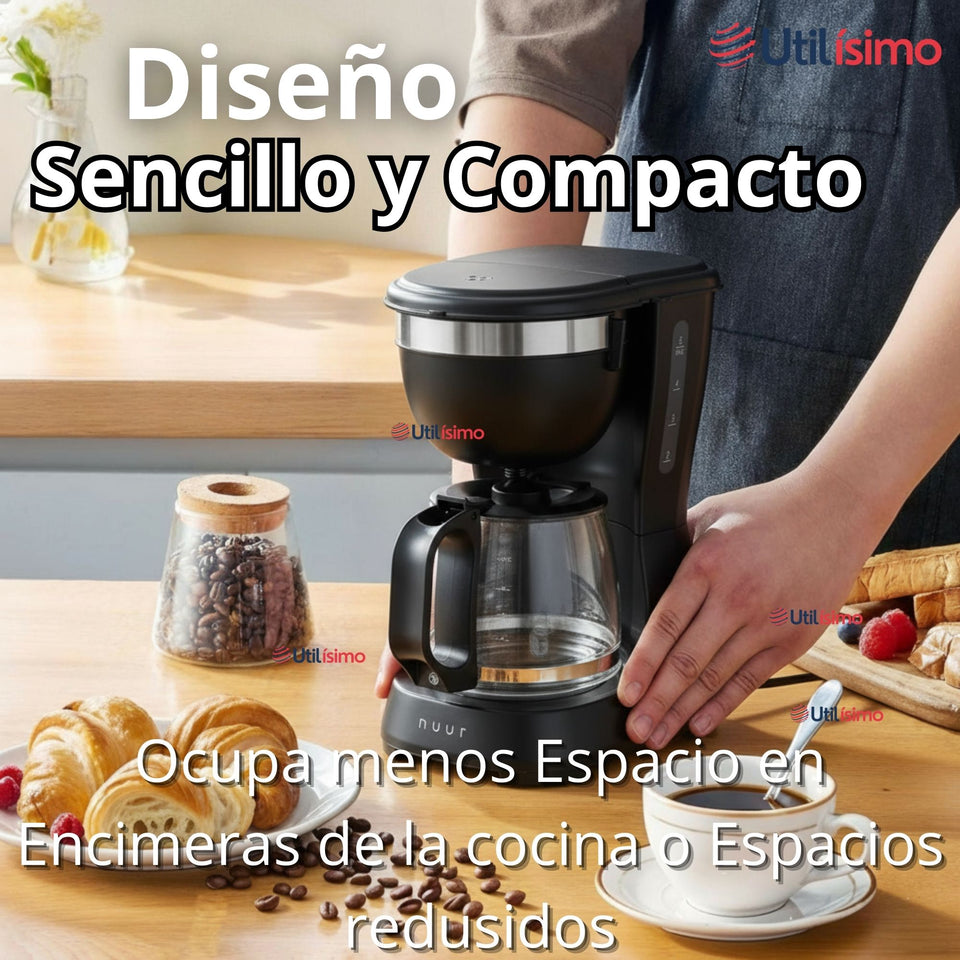 Cafetera Eléctrica 6 Tazas 600W de Potencia Con Filtro Reutilizable