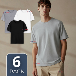 Pack 6 Camisetas Poleras 100% Algodón Básicas Lisa Elástica Hombre Colores Surtidos