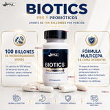 Probióticos FNL Biotics 60 Cápsulas con 100 Billones y 14 Cepas