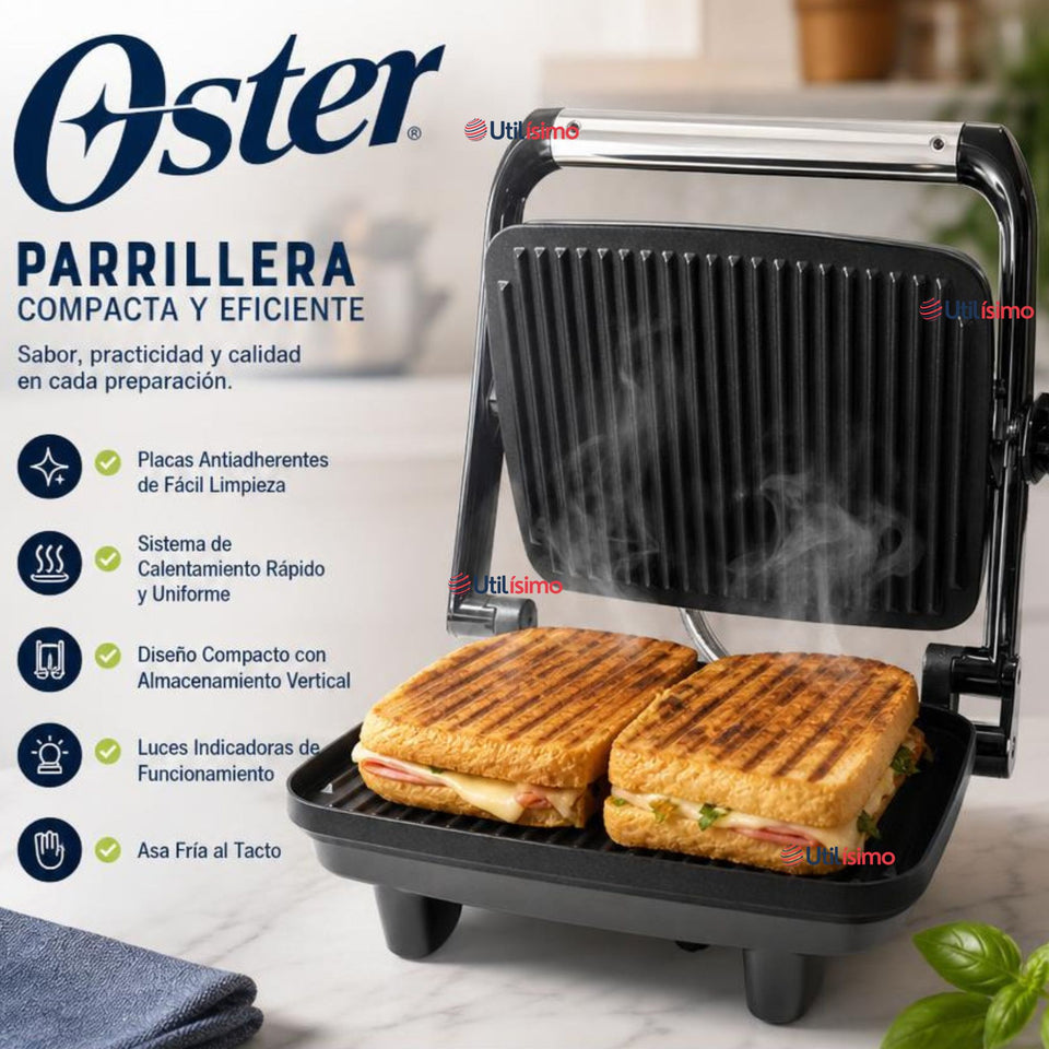 Plancha panini Oster® Antiadherente compacta CKSTPA2880