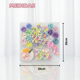 Set De Mostacillas Bisuteria Juguete Kit Para Armar Crear Pulseras Y Collares Niña