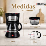 Cafetera Thomas Th-130 Capacitad 750 ML 800W Jarra De Vidrio