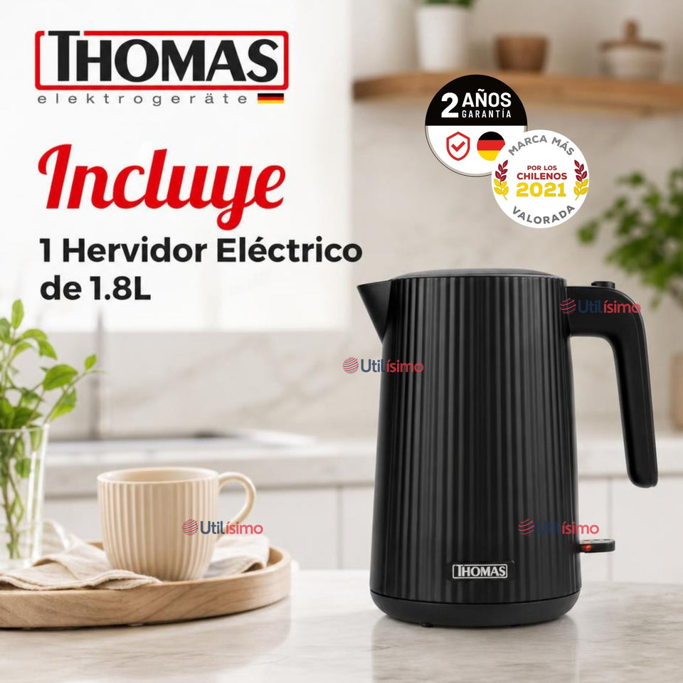 1 Hervidor eléctrico Thomas® Capacidad 1.8 L Acero Inoxidable