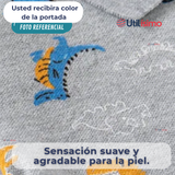 Polera Piqué Manga Larga Niño con Estampado de Dinosaurios Marrón