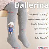 Panty 3D Osito Gris Tejida Niña Ballerina 78% Algodón Premium