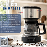 Cafetera programable Oster® 8 tazas en acero inoxidable BVSTDC10SS