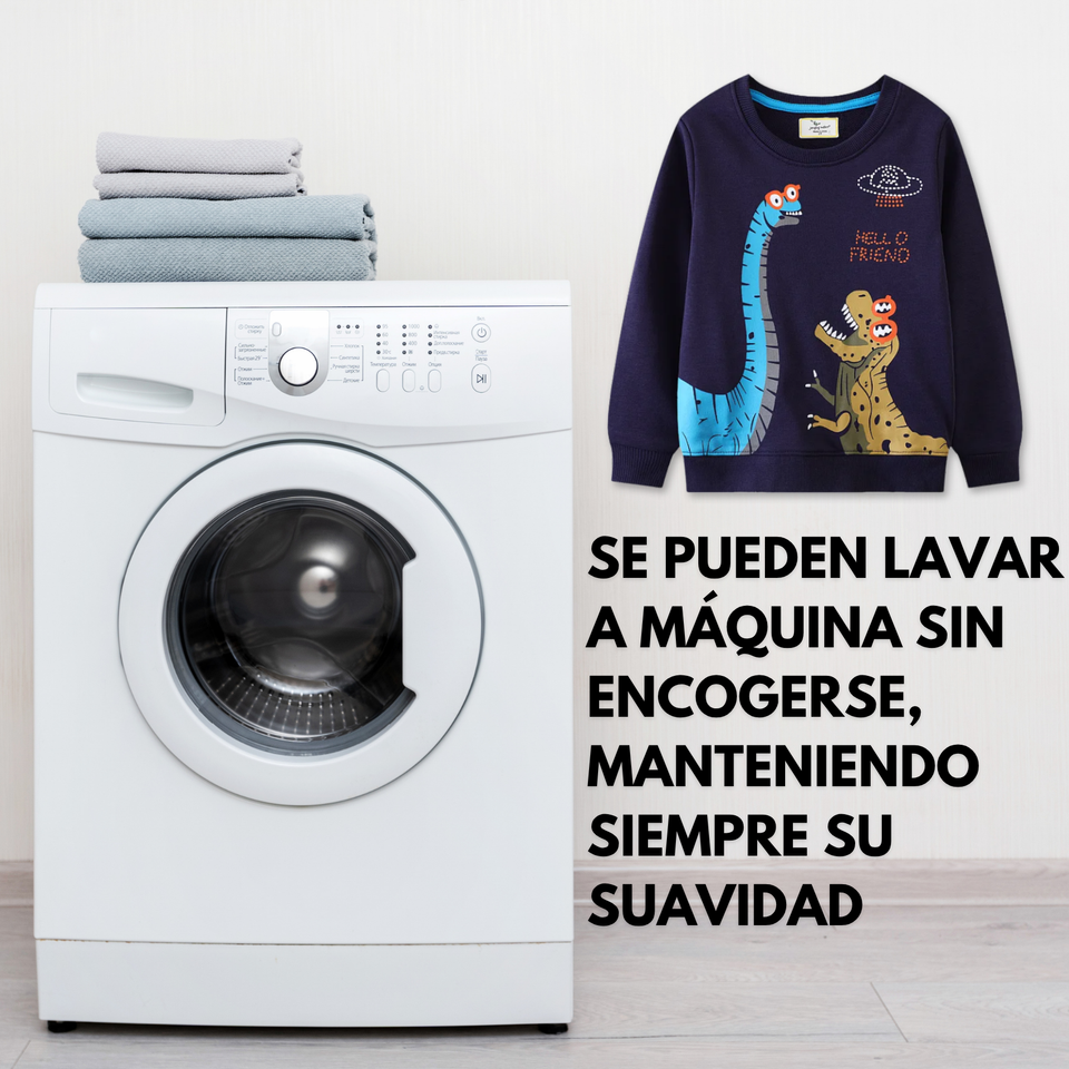 Polerón Polar Cuello Redondo Niño Azul Dinosaurio