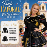 Traje Caporal Típico Tradicional Negro 2 Piezas Juvenil Fiestas Patrias