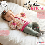 Conjunto 2 Piezas Buzo Pantalón Y Polerón De Algodón Rosado Flores Bebé Niña