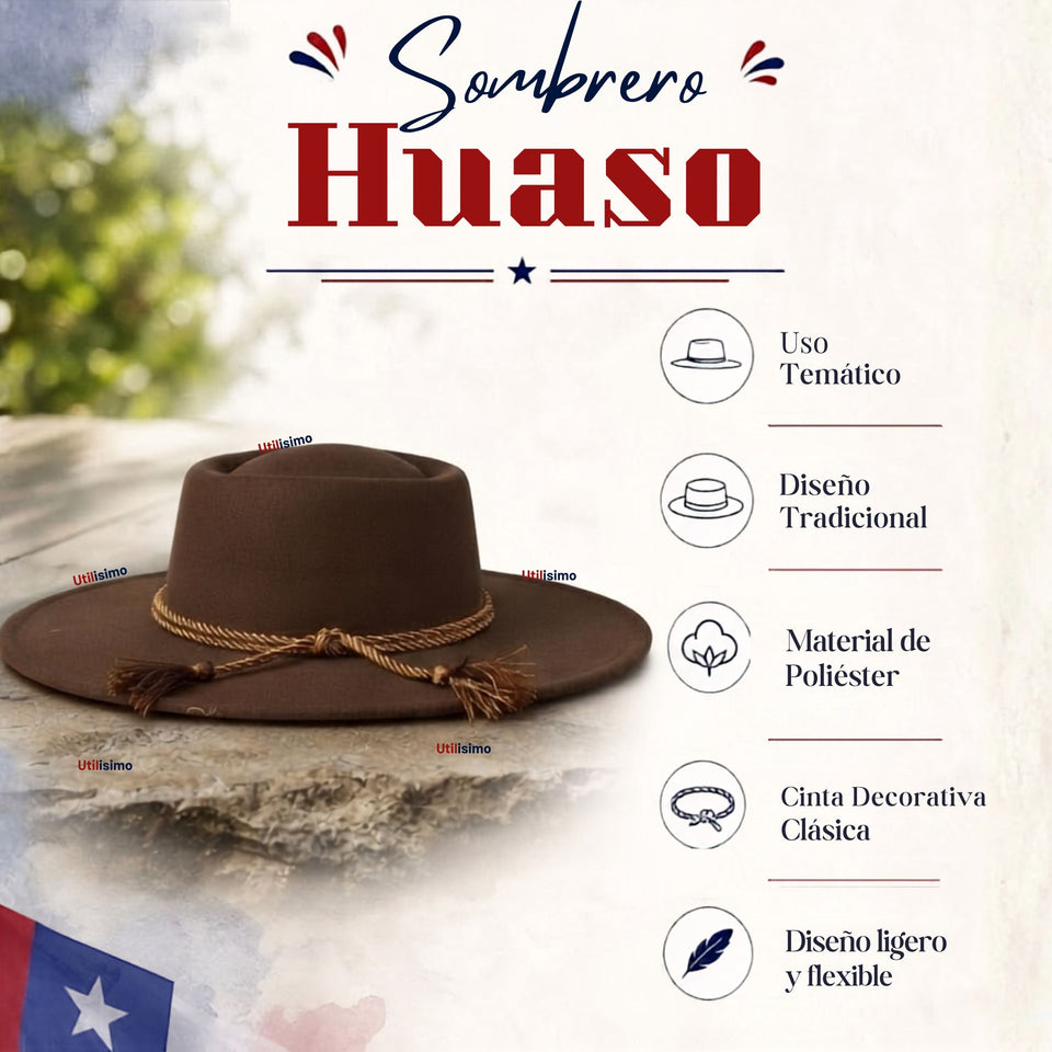 Sombrero Huaso Café Tradicional Para Fiestas Patrias