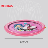 Alfombra Piscina Agua Rociador Para Niña Color Rosado 170 cm