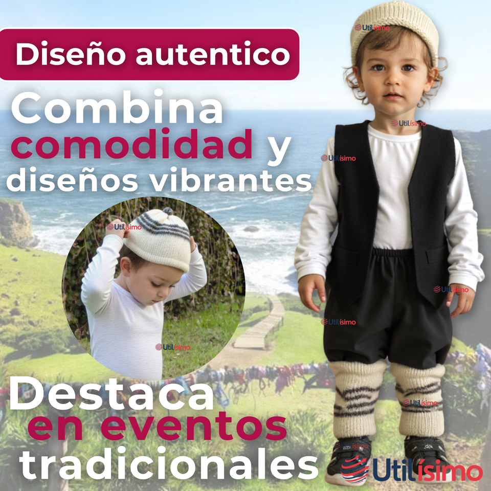 Traje Chilote Gorro Fiestas Patrias Niño Chile