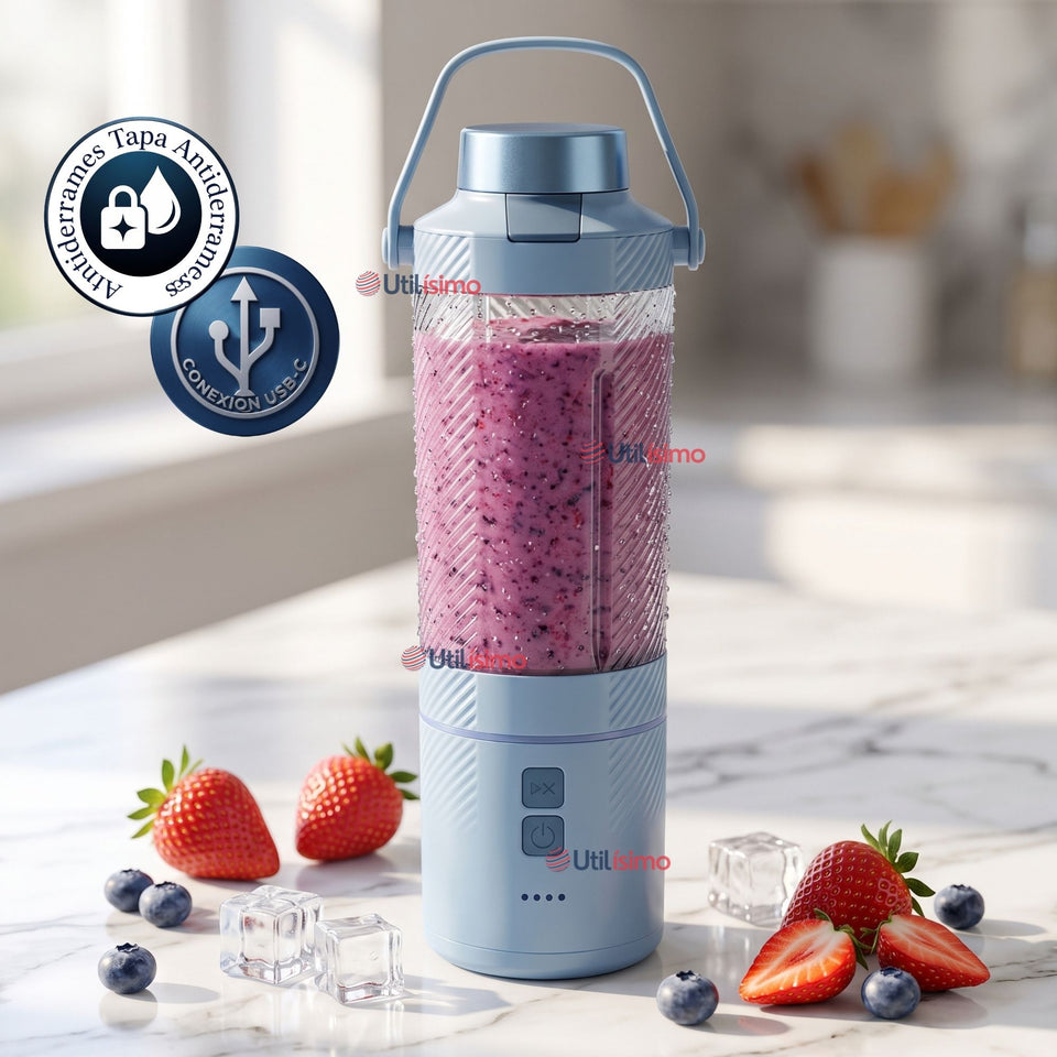 Oster Licuadora Portátil, GoMAX, 590 ml de Capacidad, para Smoothies, Azul, BLSTGFP-MH20-000